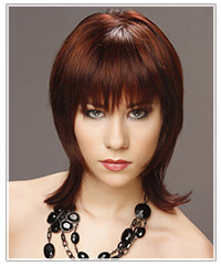 Model with medium length red hair